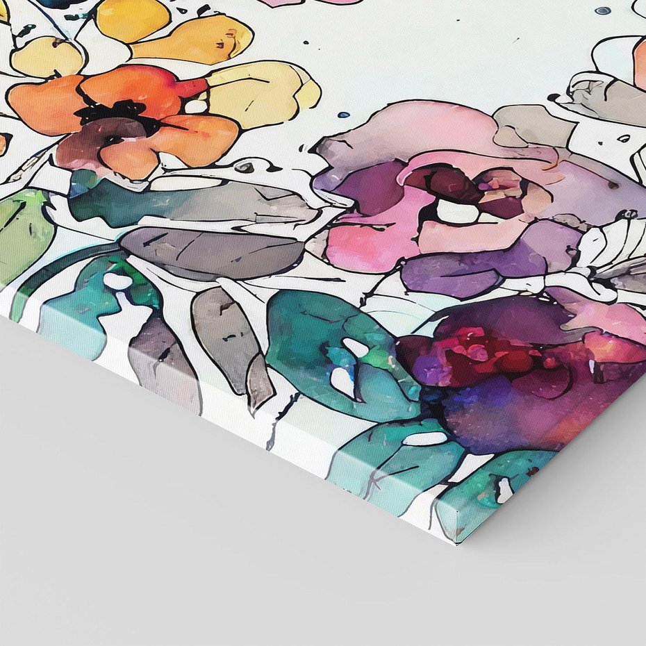 Obraz na płótnie 70x50 - Rozkwitające marzenia - akwarelowe kwiaty, kolory