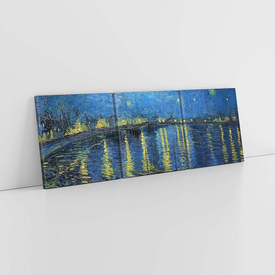 Obraz na płótnie 90x30 - "Starry Night Over the Rhone" (1888) Vincent van Gogh - Reprodukcja - reprodukcja, obraz na płótnie