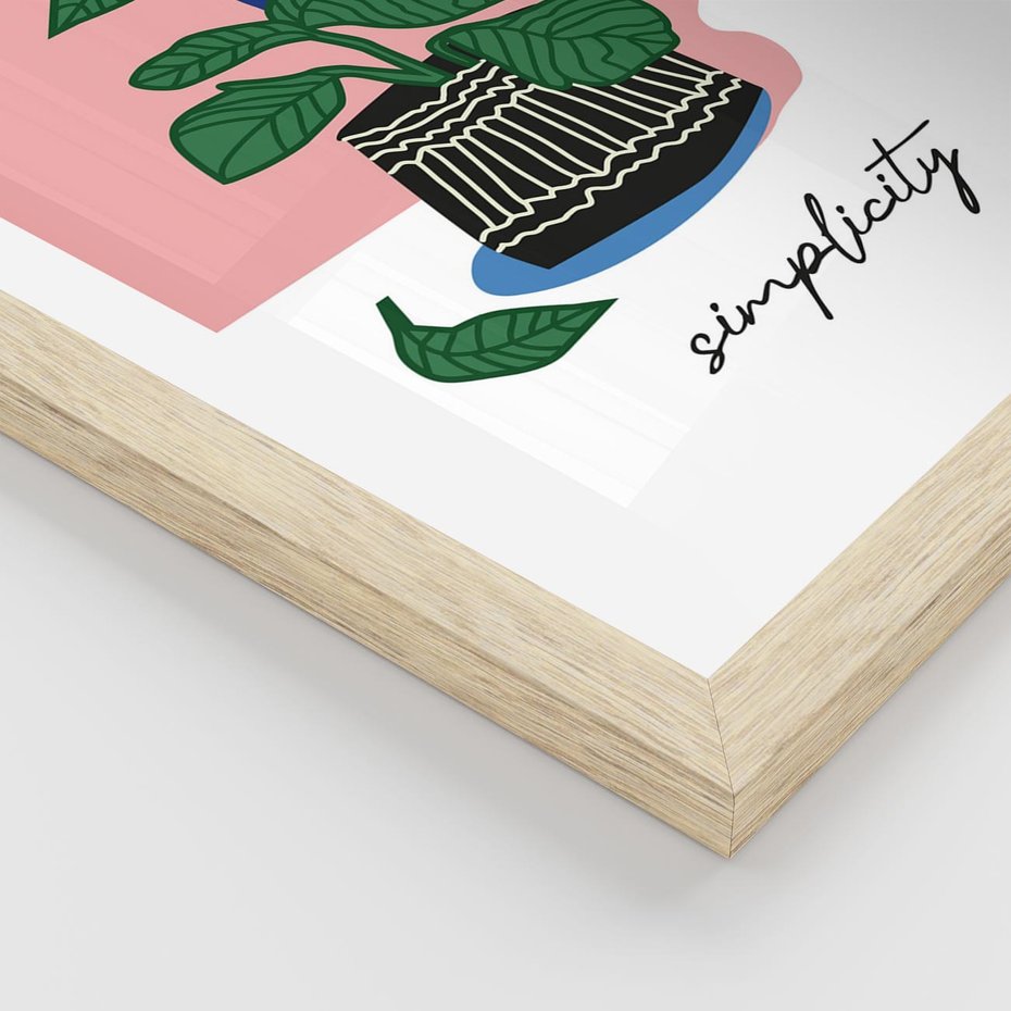 Plakat w ramie 50x70 - Tajemnicze Wibracje - tygrys, kwiaty - rama drewno