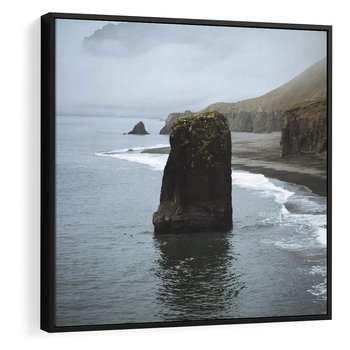 Obraz w ramie 50x50 - Mistyczna Aura - morze, mgła - rama czarna