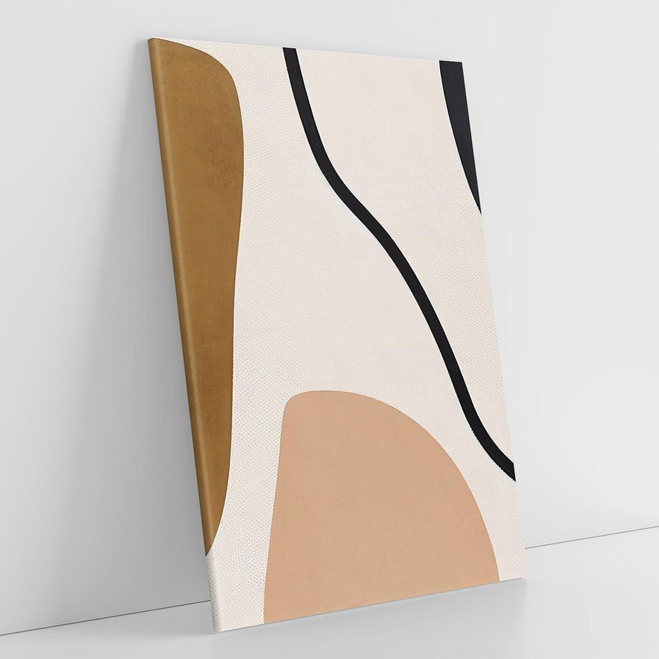 Obraz na płótnie 70x100 - Harmonia chaosu i porządku - abstrakcyjne kształty, kolory beżu i brązu