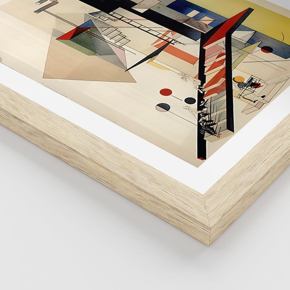 Plakat w ramie 30x40 - Kolorowe Wnętrza Inspiracji - abstrakcyjny obraz, jak kandinsky - rama drewno