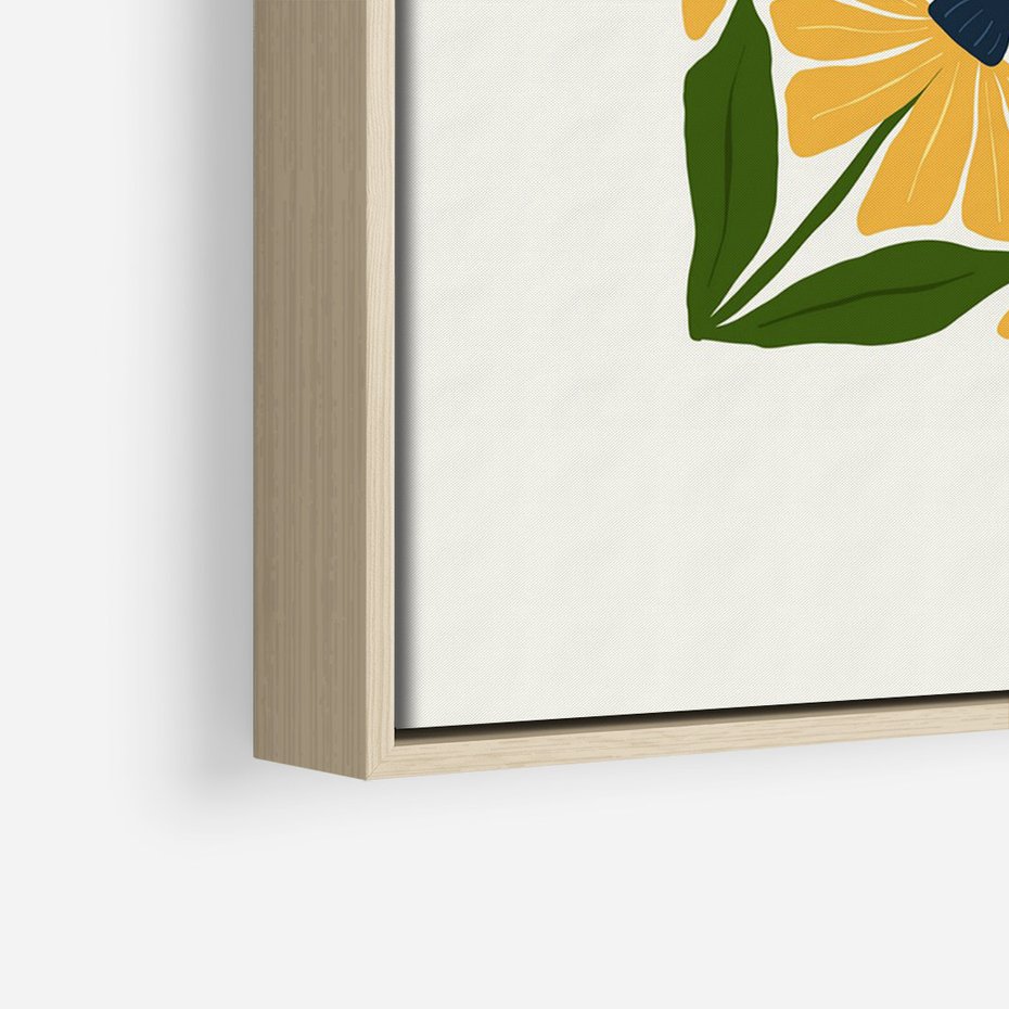 Obraz w ramie 80x120 - Świetliste Kwiaty Natury - kwiaty, nowoczesna grafika - rama drewno