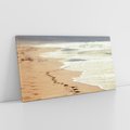 Obraz na płótnie 120x60 - Ślady stóp na plaży - plaża, ślady