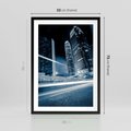 Plakat w ramie 50x70 - Nocne pejzaże miasta - miasto, nocą - rama czarna
