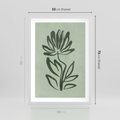 Plakat w ramie 50x70 - Zieleń Wyjątkowego Ukojenia - zielona abstrakcja, zgaszona zieleń - rama biała
