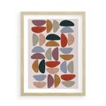 Plakat w ramie 50x70 - Kolorowe Echo Boho - abstrakcyjny obraz, geometryczna kompozycja - rama drewno