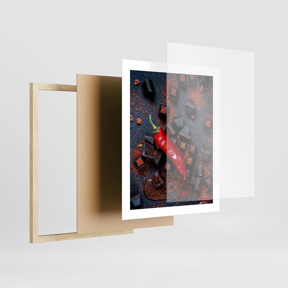 Plakat w ramie 40x50 - Papryka w Restauracji - restauracja, papryka - rama drewno