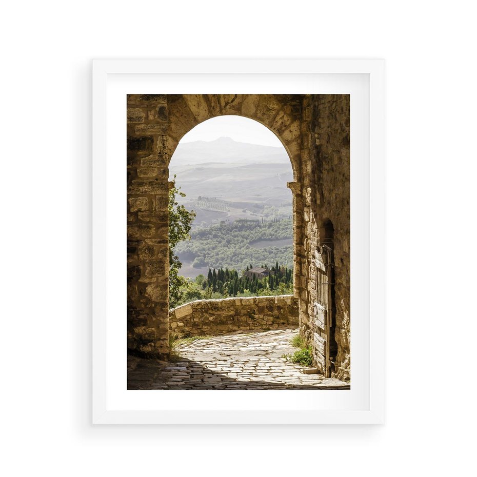 Plakat w ramie 40x50 - Słoneczne Piękno Włoch i Prowansji - Włochy, Prowansja - rama biała