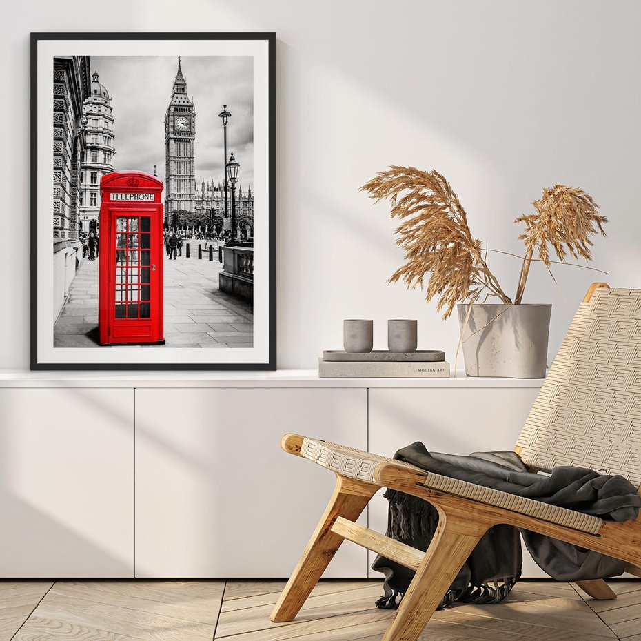 Plakat bez ramy 50x70 - Ikoniczna budka w Londynie - Londyn, budka
