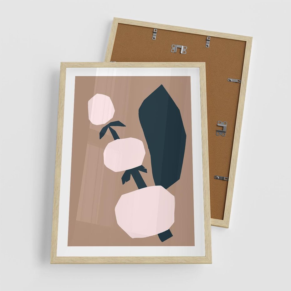 Plakat w ramie 50x70 - Harmonia Boho Ducha - abstrakcyjny obraz, plakat - rama drewno