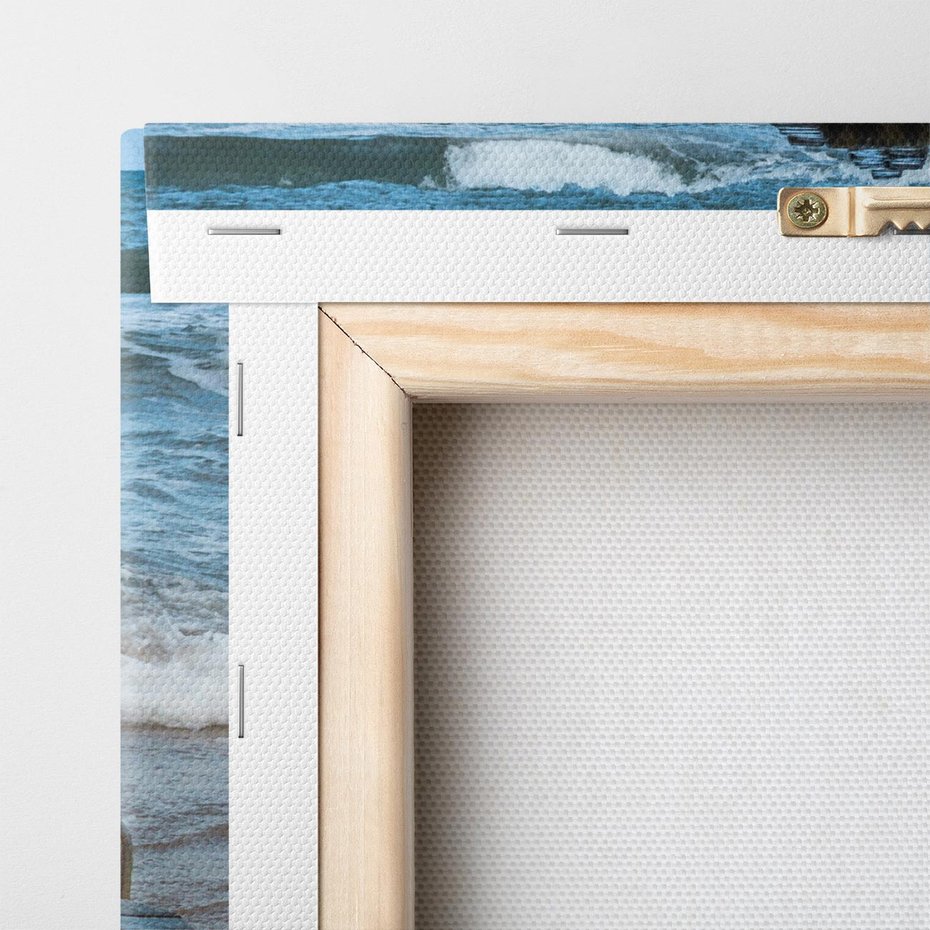 Obraz na płótnie 70x100 - Falochron na brzegu morza - falochron, morze