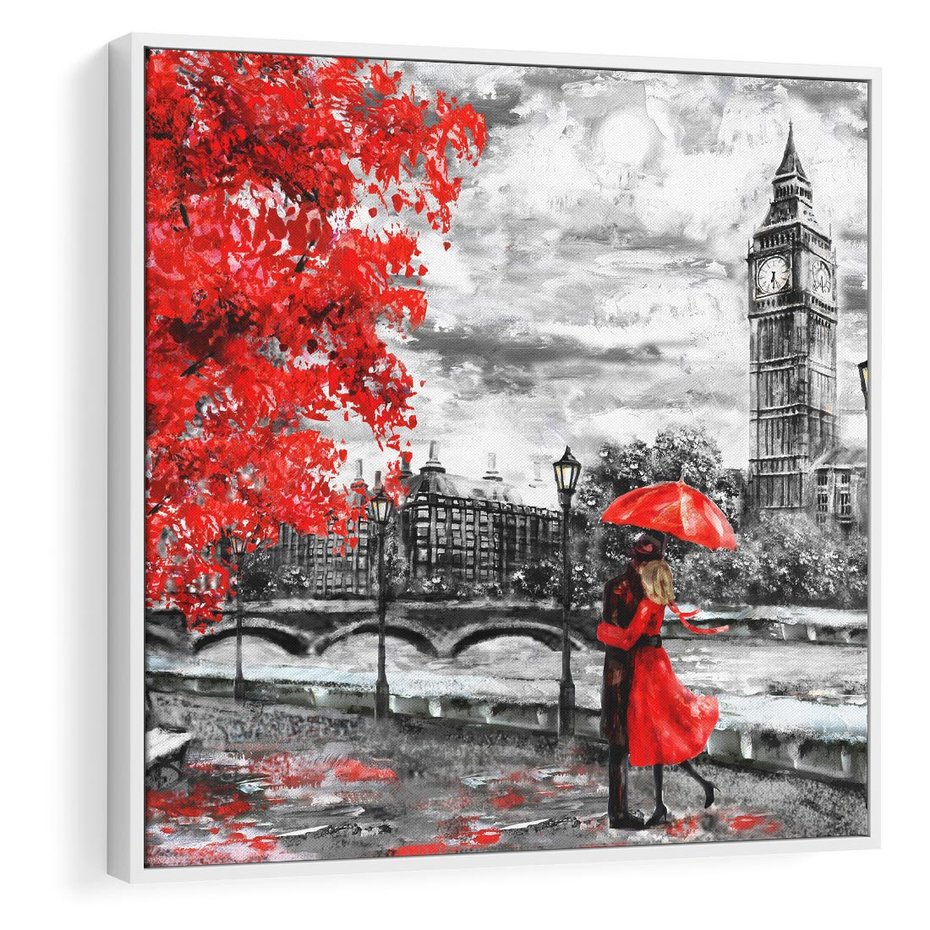 Obraz w ramie 50x50 - Big Ben w Londynie - londyn, big ben - rama biała