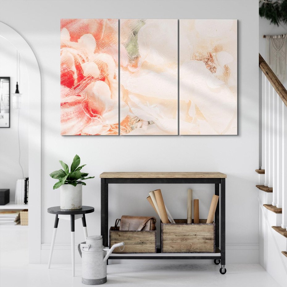 Obraz na płótnie 120x80 - Kwiatowe hafty marzeń - abstrakcja przypominająca kwiaty, róże