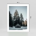 Plakat bez ramy 40x50 - Chatka w Górach w Czasie Zimy - chatka w górach, zima
