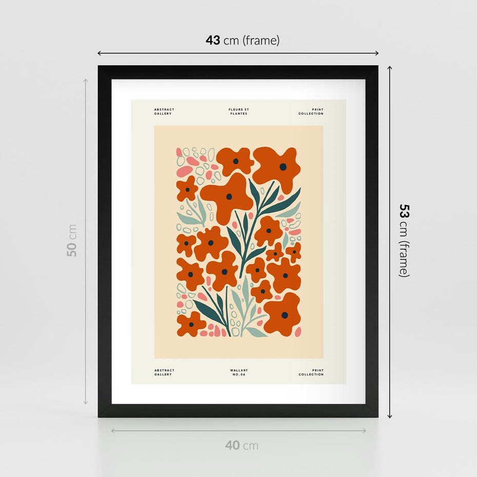 Plakat w ramie 40x50 - Refleksje Kolorowych Tajemnic - kwiaty, kompozycja - rama czarna