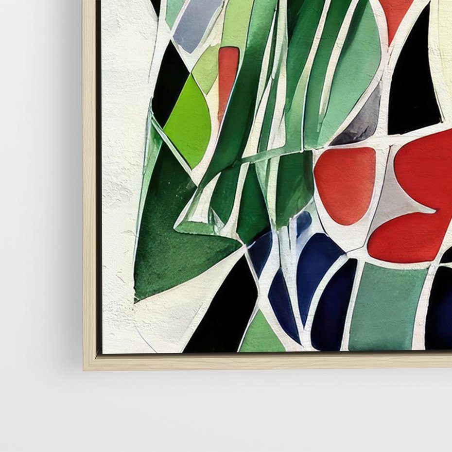 Obraz w ramie 100x70 - Taniec Plam i Kształtów - abstrakcyjny akwarelowy obraz, plamy - rama drewno