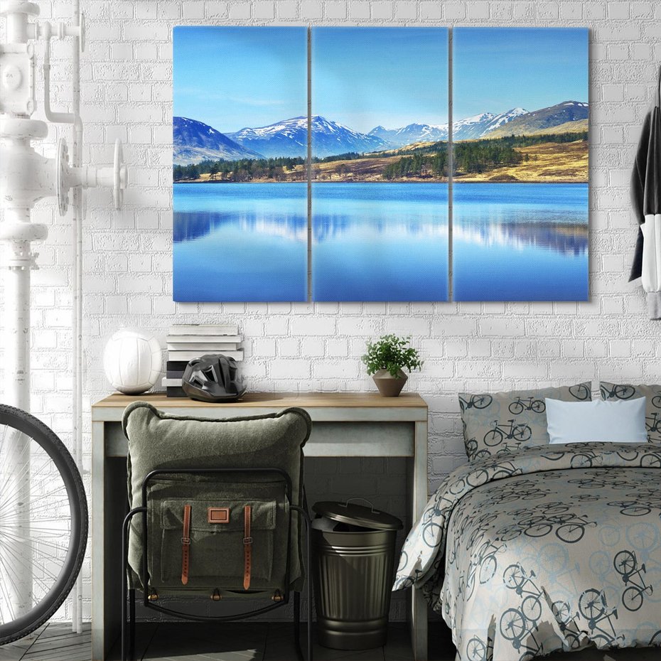 Obraz na płótnie 120x80 - Siła i Spokój Przyrody - góry, jezioro