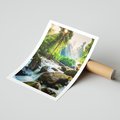 Plakat bez ramy 21x30 - Idylliczny strumyk w urokliwym lesie - strumyk, las