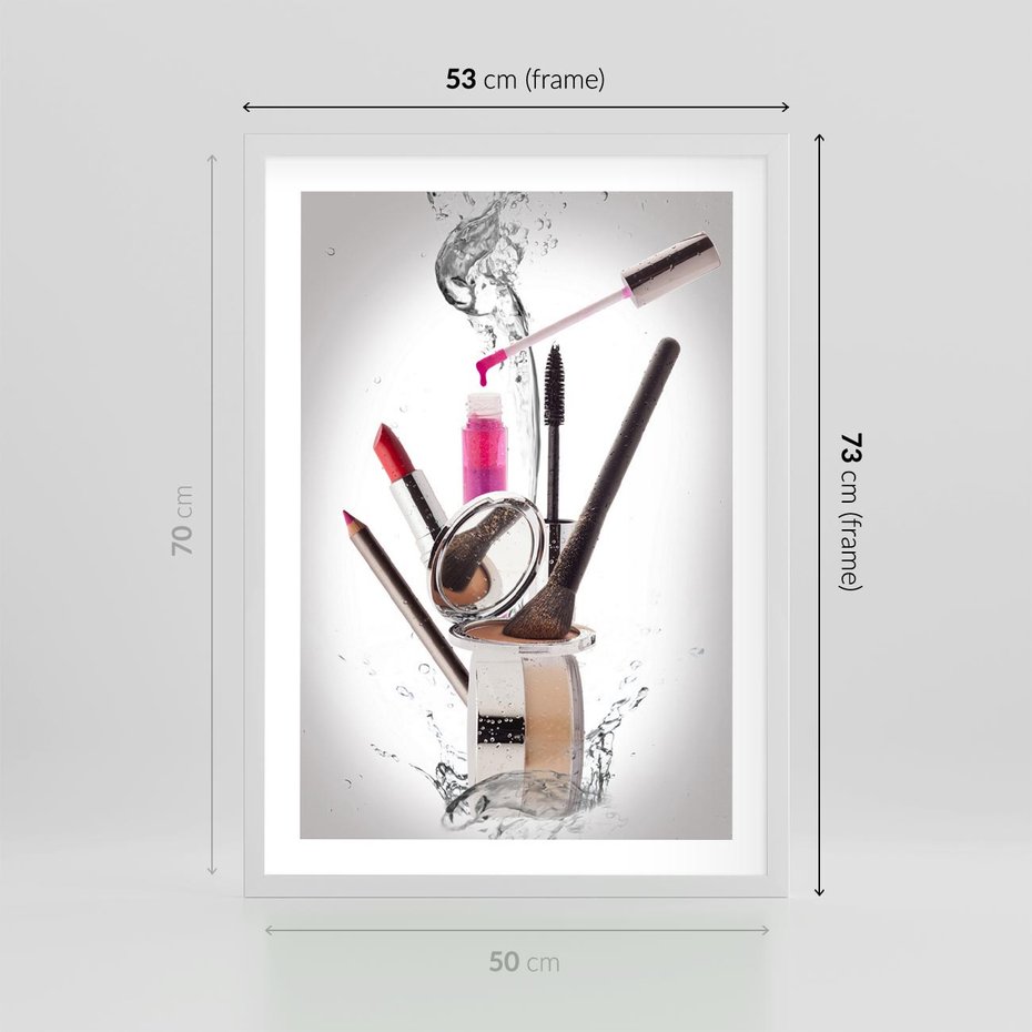 Plakat w ramie 50x70 - Moda, makijaż i relaks - moda, makijaż - rama biała