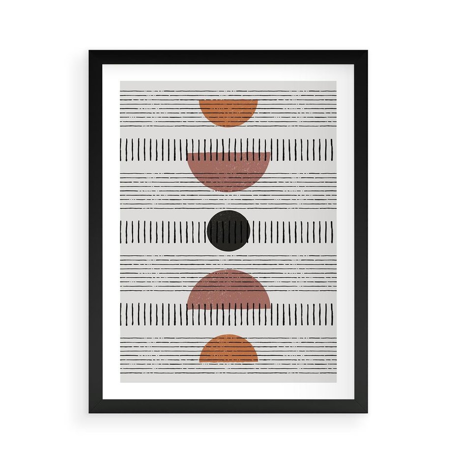 Plakat w ramie 50x70 - Plakat w Stylu Abstrakcji - geometryczna grafika, plakat - rama czarna