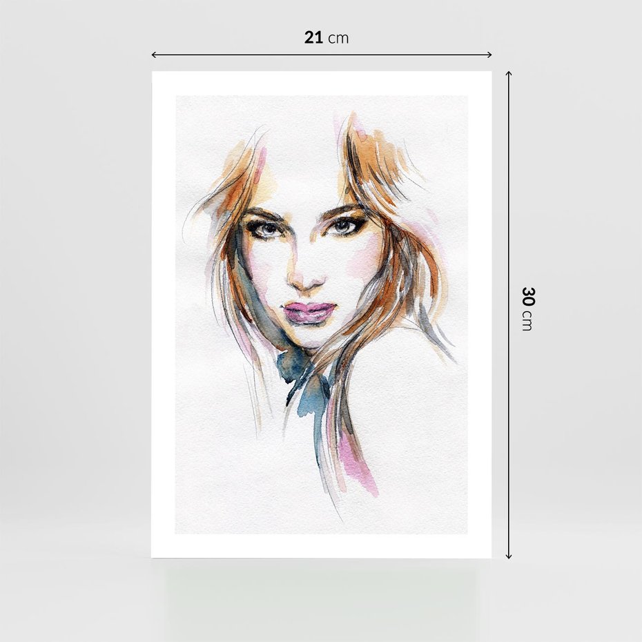 Plakat bez ramy 21x30 - Abstrakcyjny portret kobiecy - grafika, kobieta