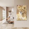 Obraz na płótnie 80x120 - Potęga lwów w Afryce - lew, lwica