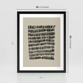 Plakat w ramie 40x50 - Energetyczne Pulsacje Nowości - boho plakat, czarne kropki kreski - rama czarna