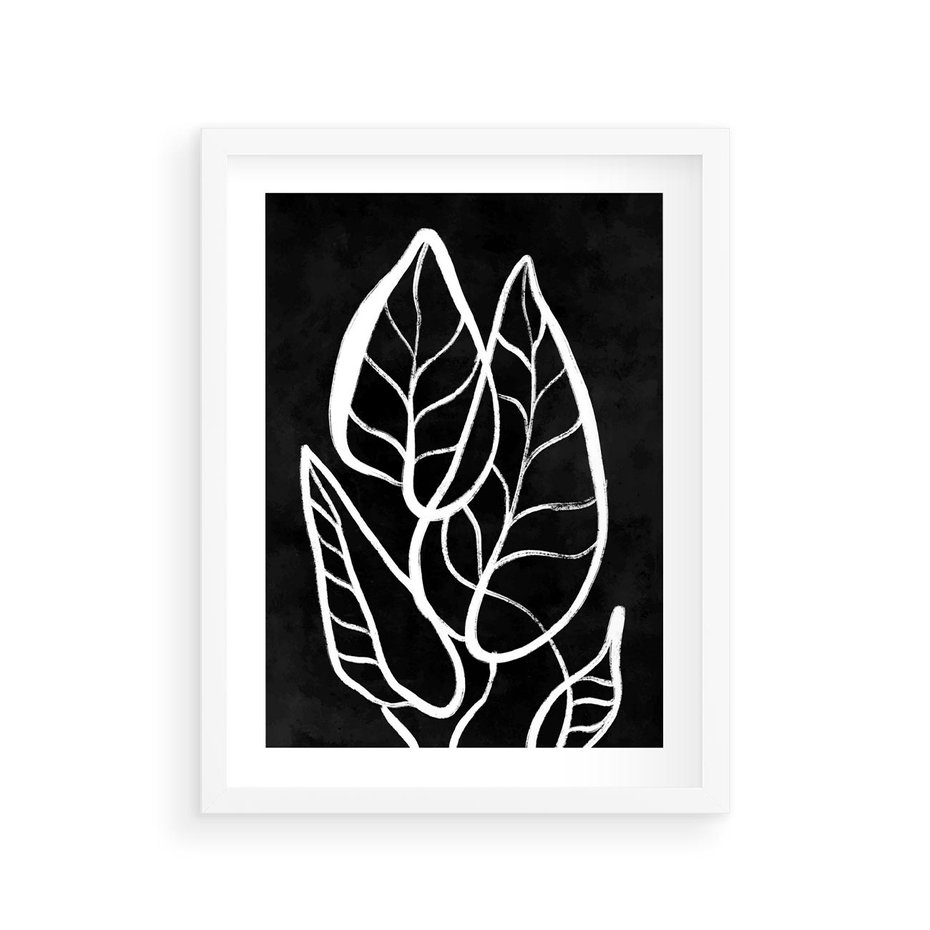 Plakat w ramie 30x40 - Lustrzane Odbicie - mroczna sztuka, minimalizm - rama biała