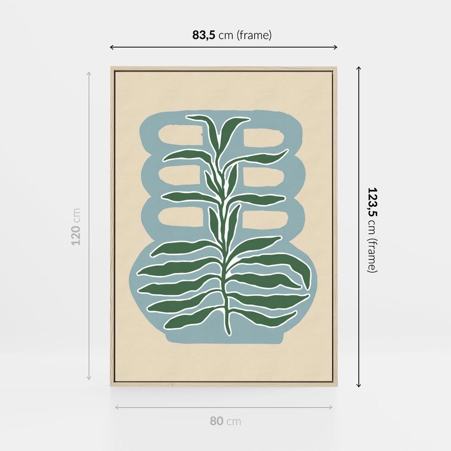 Obraz w ramie 80x120 - Wewnętrzne Spektrum - boho styl, wazon - rama drewno