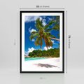 Plakat w ramie 50x70 - Oaza palm na plaży - palma, plaża - rama czarna