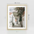Plakat w ramie 40x50 - Południe Europy - śródziemnomorski krajobraz, uliczka we włoszech - rama drewno