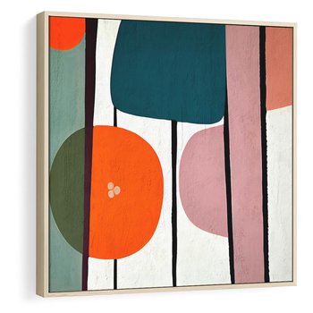 Obraz w ramie 80x80 - Migotliwa Aura Serca - abstrakcyjny obraz olejny, dziwne formy - rama drewno