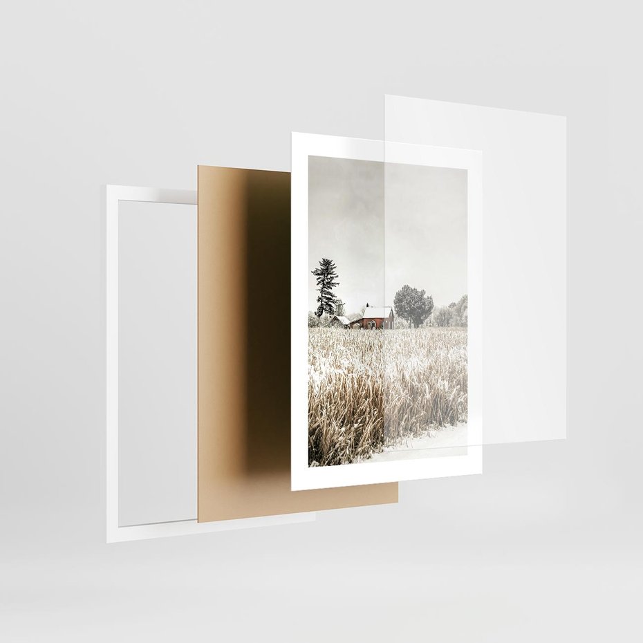 Plakat w ramie 30x40 - Idylliczna Zima - zima, krajobraz zimowy - rama biała
