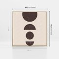 Obraz w ramie 80x80 - Migocące Granice - mid century styl, nowoczesna grafika - rama drewno