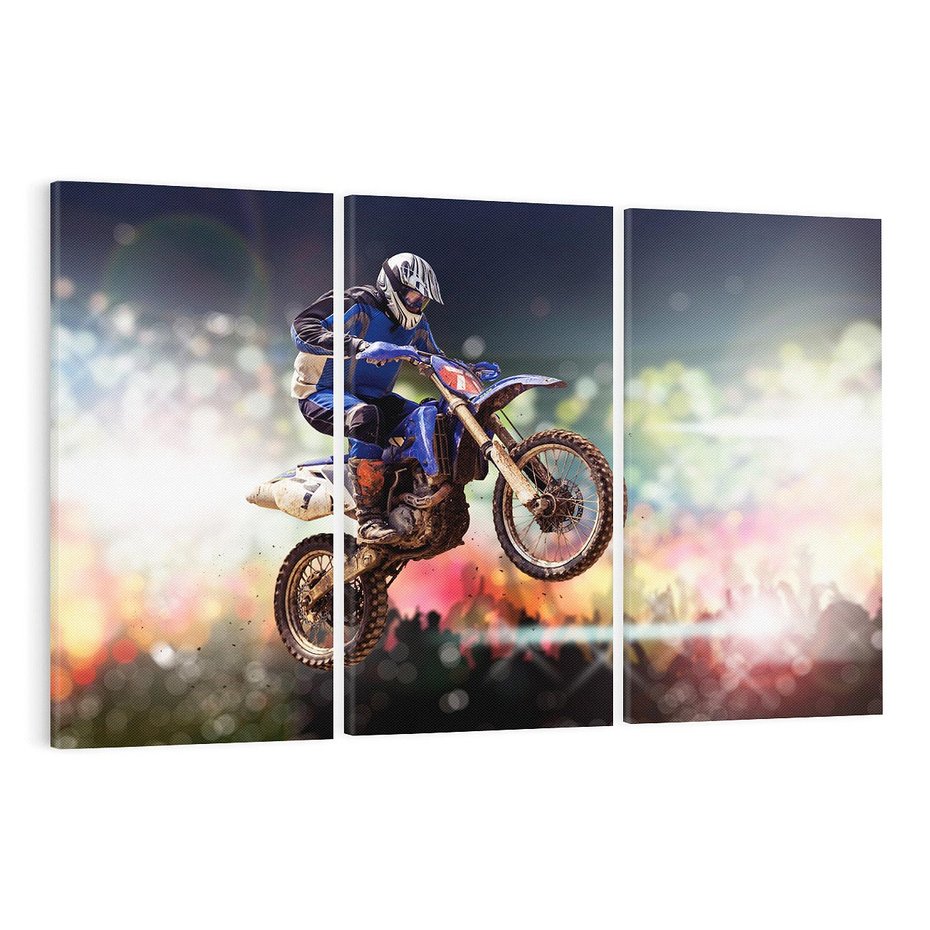 Obraz na płótnie 120x80 - Adrenalina na motocyklu cross - motocykl, cross