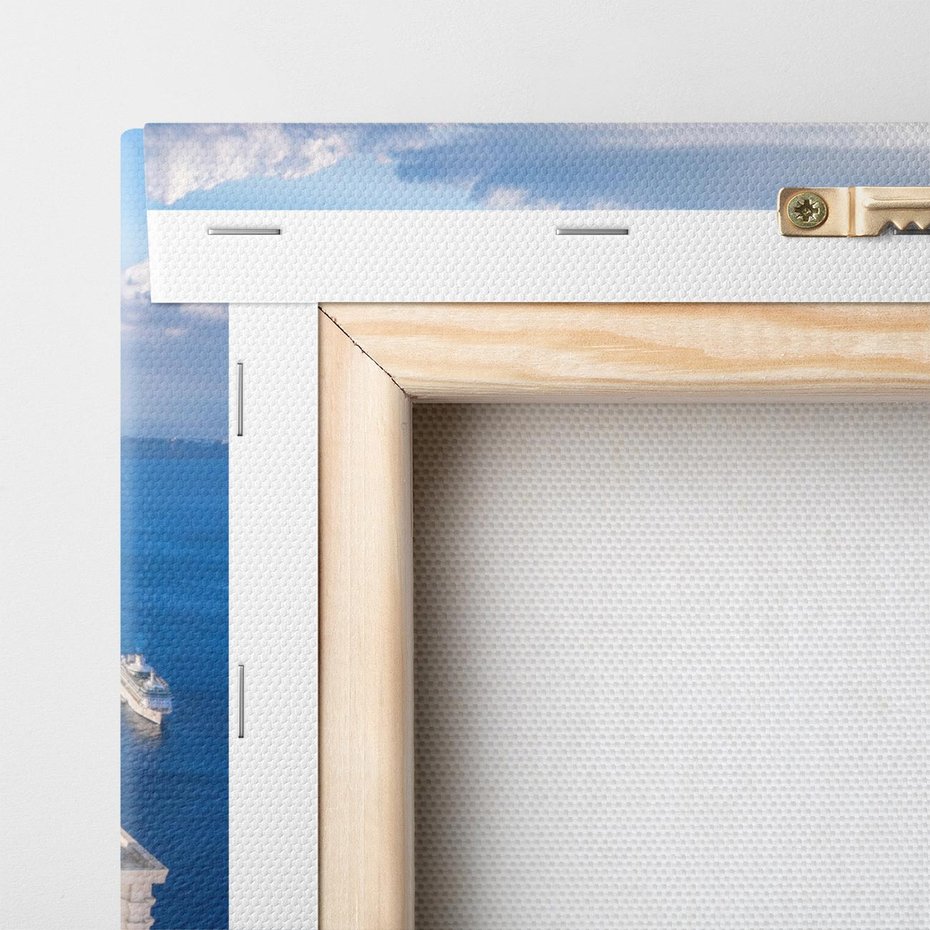 Obraz na płótnie 50x70 - Błękitne Przezycia - Santorini, morze