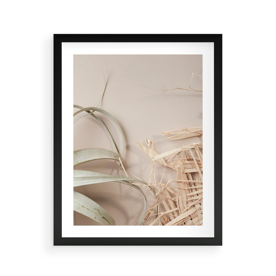 Plakat w ramie 40x50 - Boho urok suchych liści - suche, liście - rama czarna