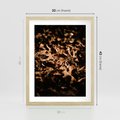 Plakat w ramie 30x40 - Jesienne Liście: Nostalgiczna Kolorystyka - suche liście, jesień - rama drewno