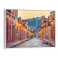 Obraz w ramie 100x70 - W stronę marzycielskich horyzontów - włoska uliczka, wieczór - rama biała