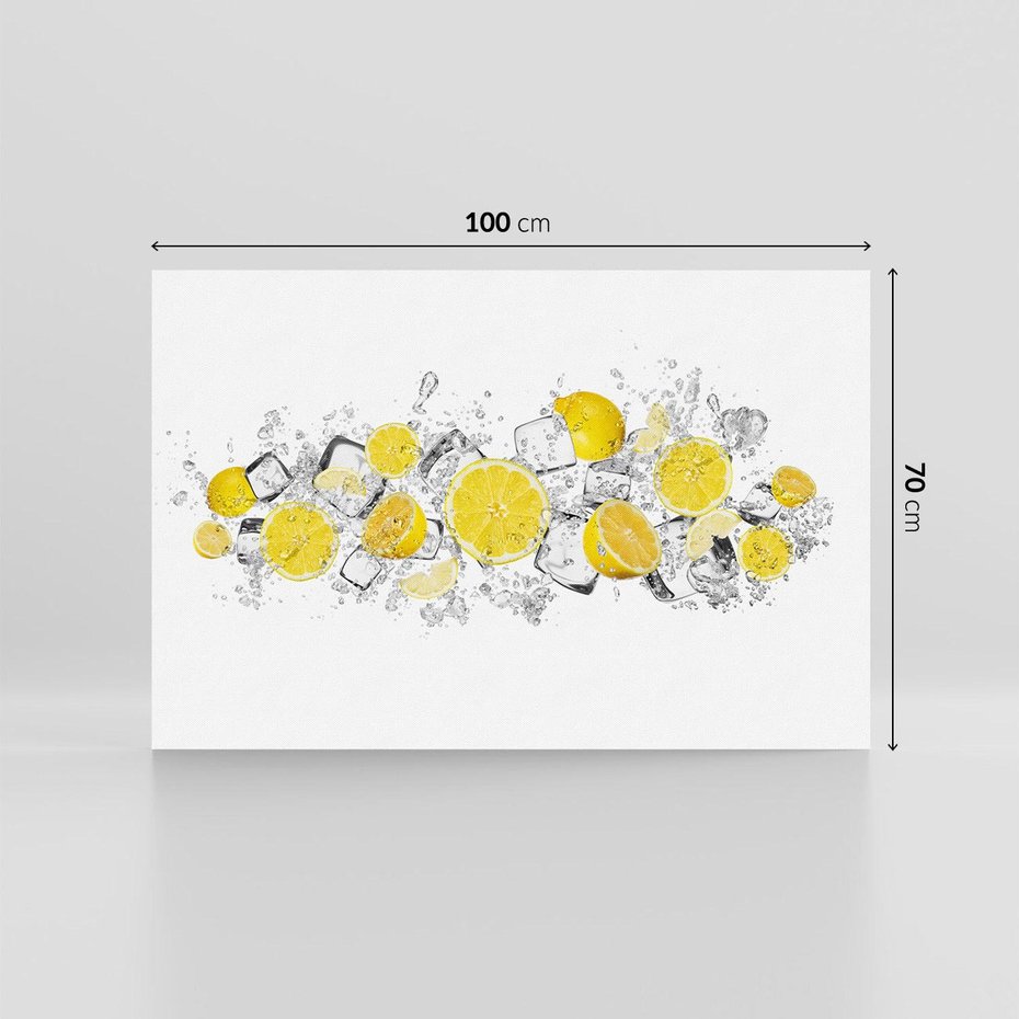 Obraz na płótnie 100x70 - Odkryj świeżość - lód, cytryny
