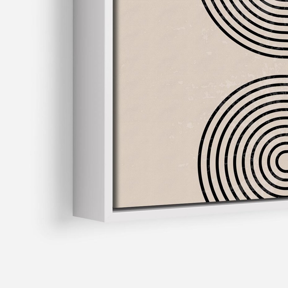 Obraz w ramie 80x80 - Bezgraniczne Odbicia - abstrakcyjne linie, geometria - rama biała