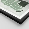 Plakat w ramie 50x70 - Zielona Równowaga - abstrakcyjny zielony ślimak, skandynawski design - rama czarna