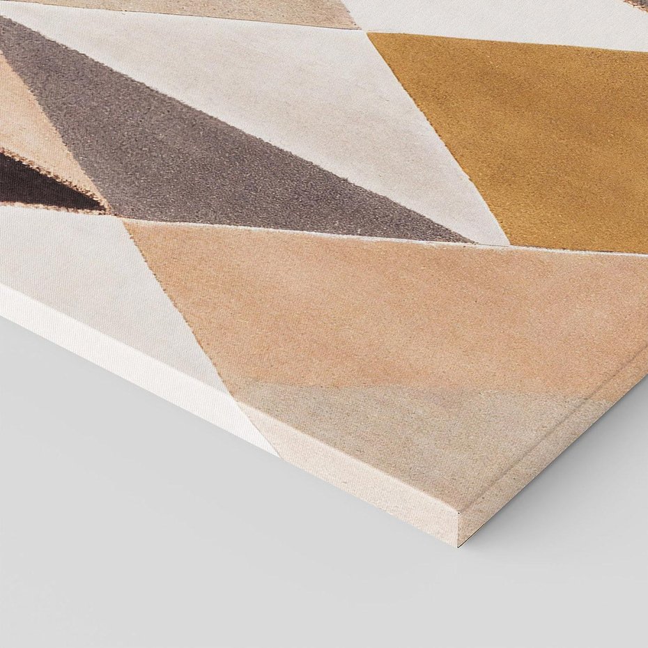 Obraz na płótnie 100x70 - Odblaski niespełnionych marzeń - kompozycja z trójkątów, mix kolorów ziemi