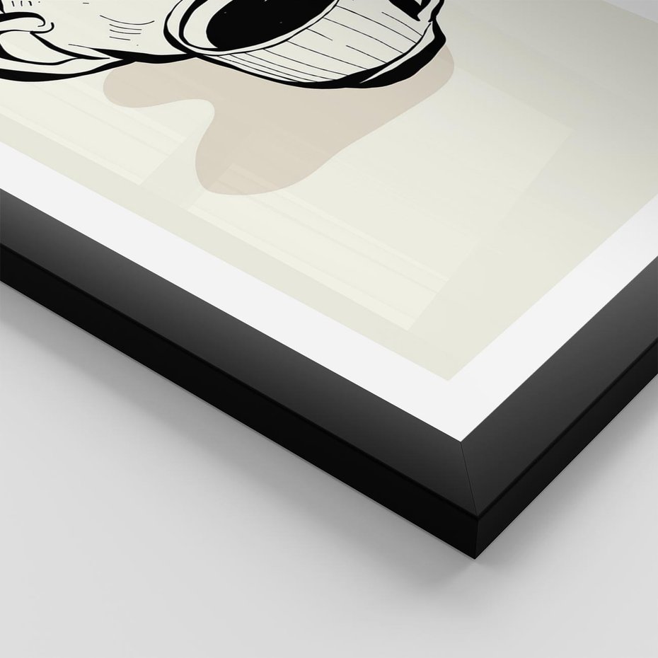 Plakat w ramie 40x50 - Kawa w Minimalistycznym Szkicu - grafika, szkic - rama czarna