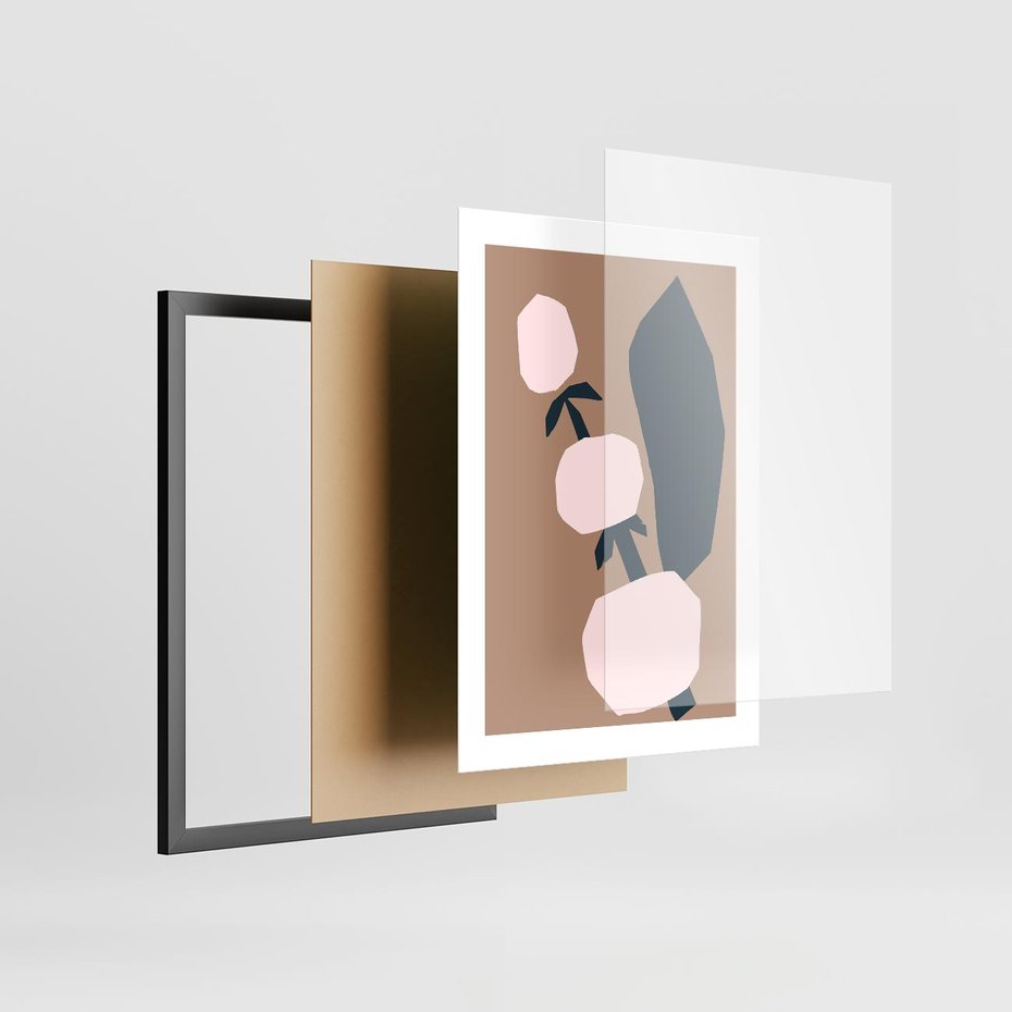 Plakat w ramie 30x40 - Harmonia Boho Ducha - abstrakcyjny obraz, plakat - rama czarna