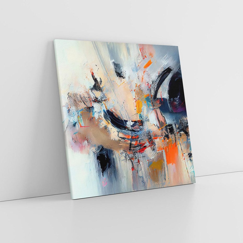 Obraz na płótnie 60x60 - Kontrapunkty zatajonych uczuć - dynamiczna abstrakcja, bałagan na płótnie