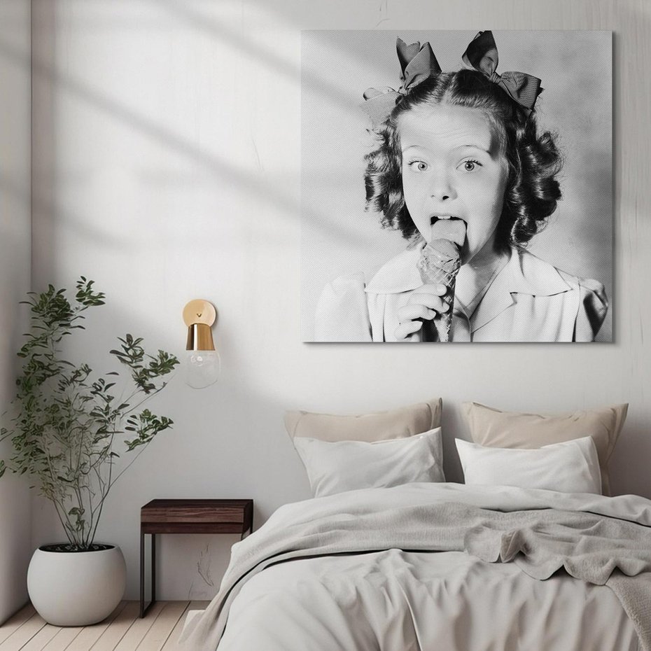 Obraz na płótnie 30x30 - Pyszny Deser - retro zdjęcie, czarno białe