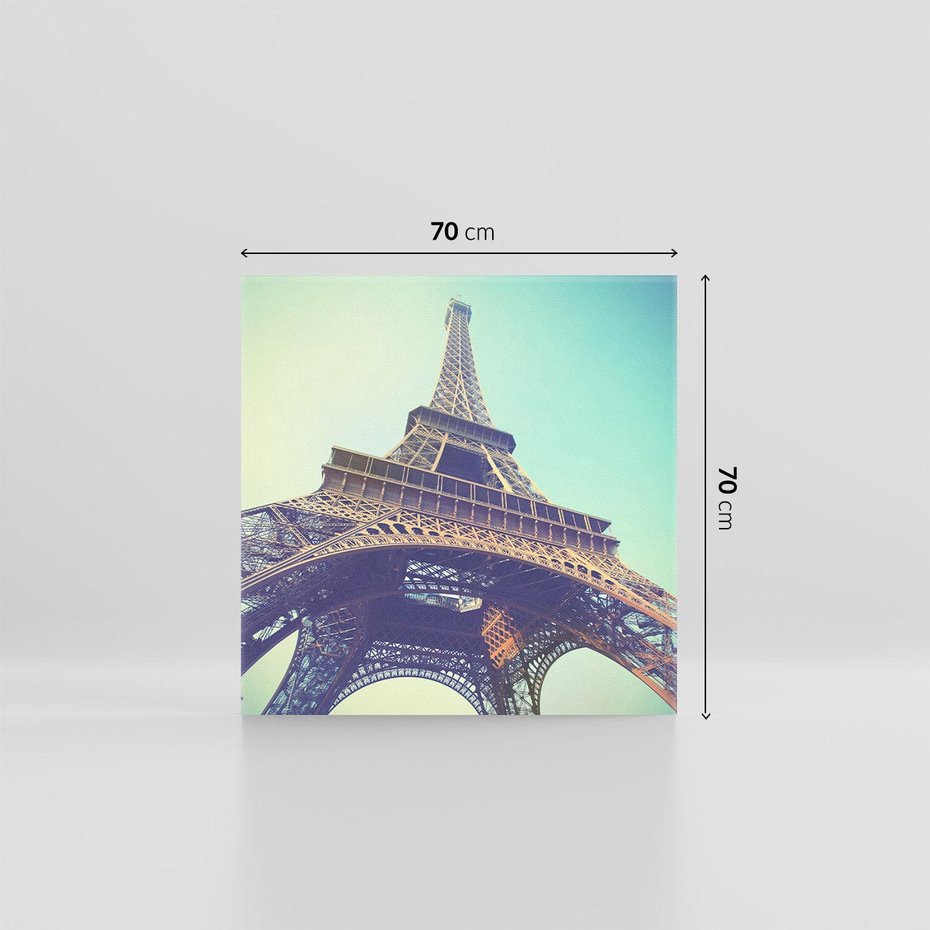 Obraz na płótnie 70x70 - Wieża Eiffla w czarno-białej odsłonie - Eiffla, Paryż
