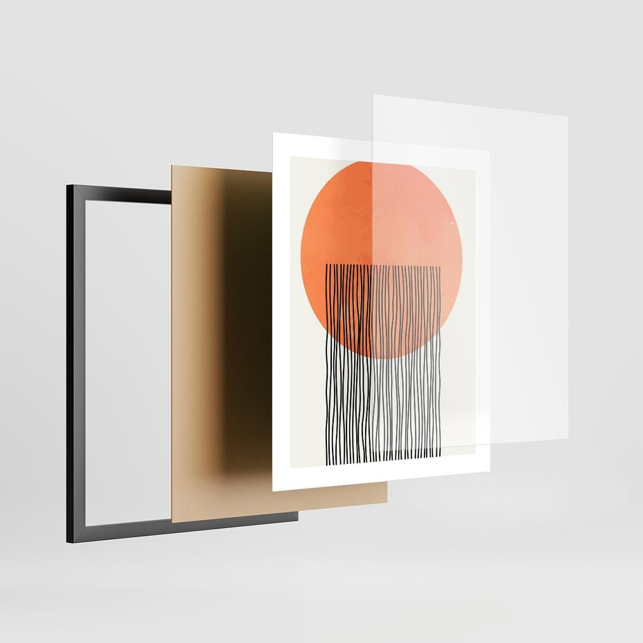 Plakat w ramie 40x50 - Echa Wyobraźni - koło, boho styl - rama czarna